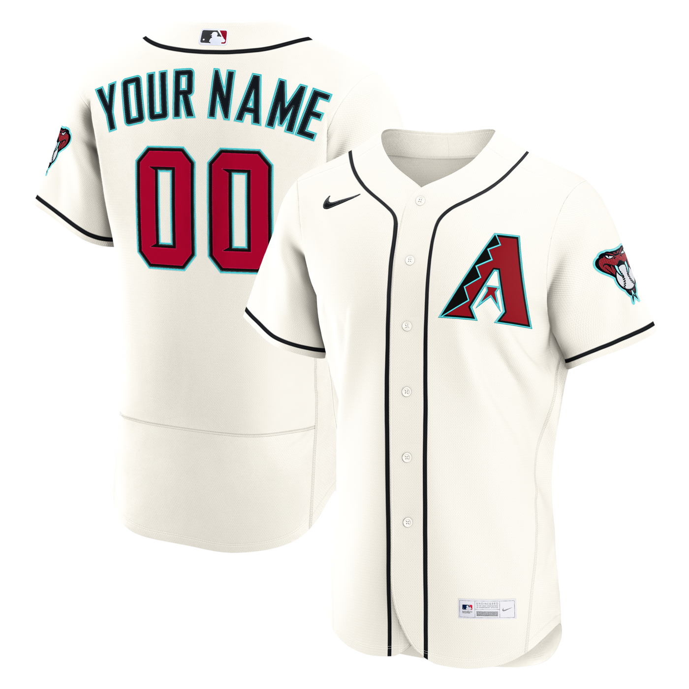 Arizona Diamondbacks Nike Cream Home Authentic Custom Jersey