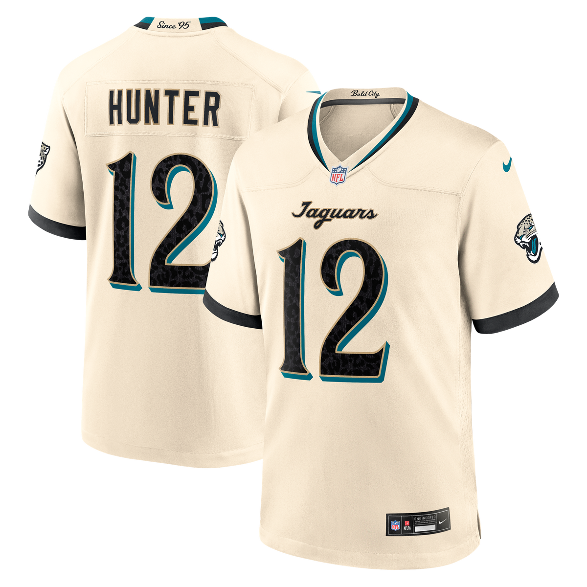 Jacksonville Jaguars Travis Hunter Nike Natural 2026 Rivalries Collection Game Jersey