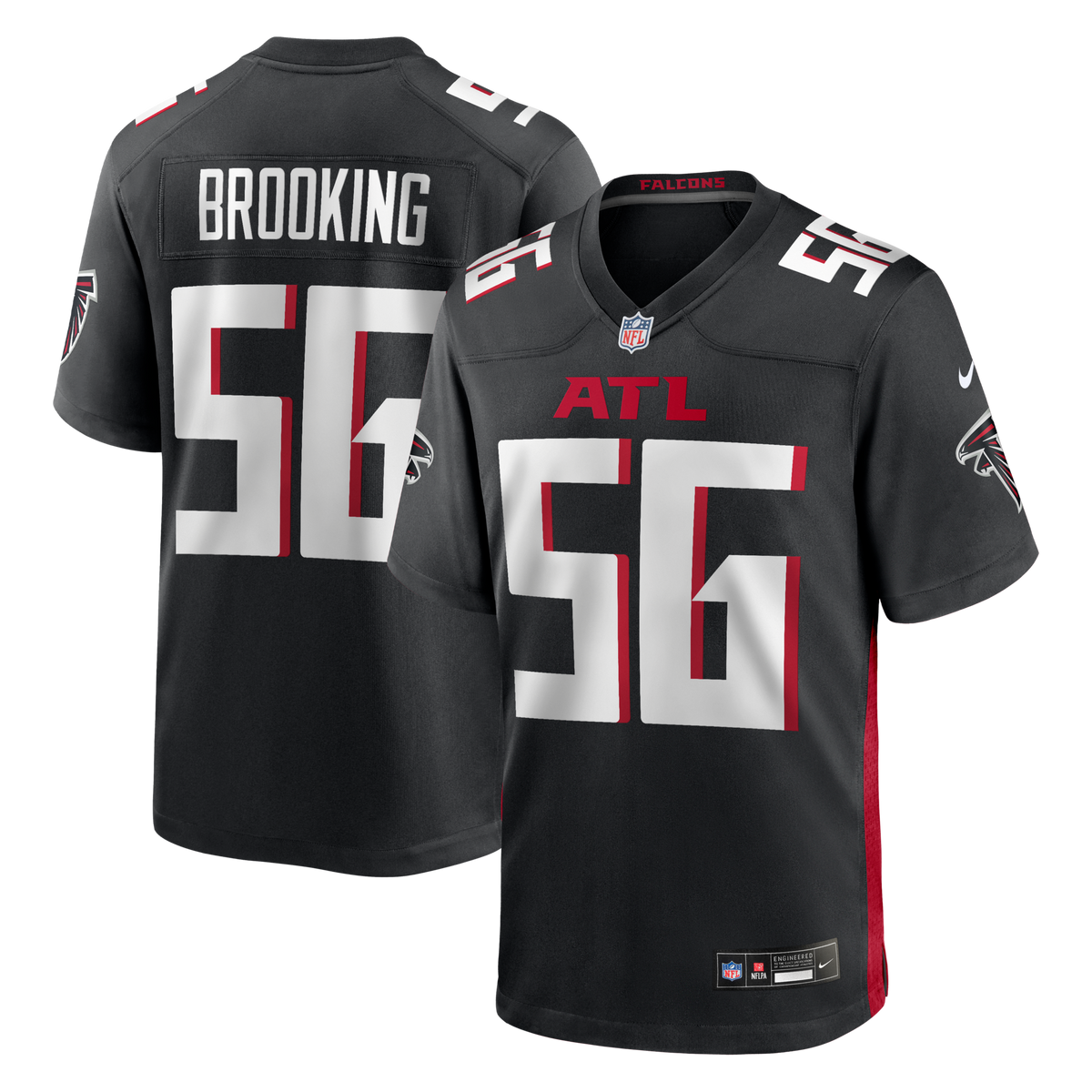 Atlanta Falcons Keith Brooking Black Game Retired Player Jersey