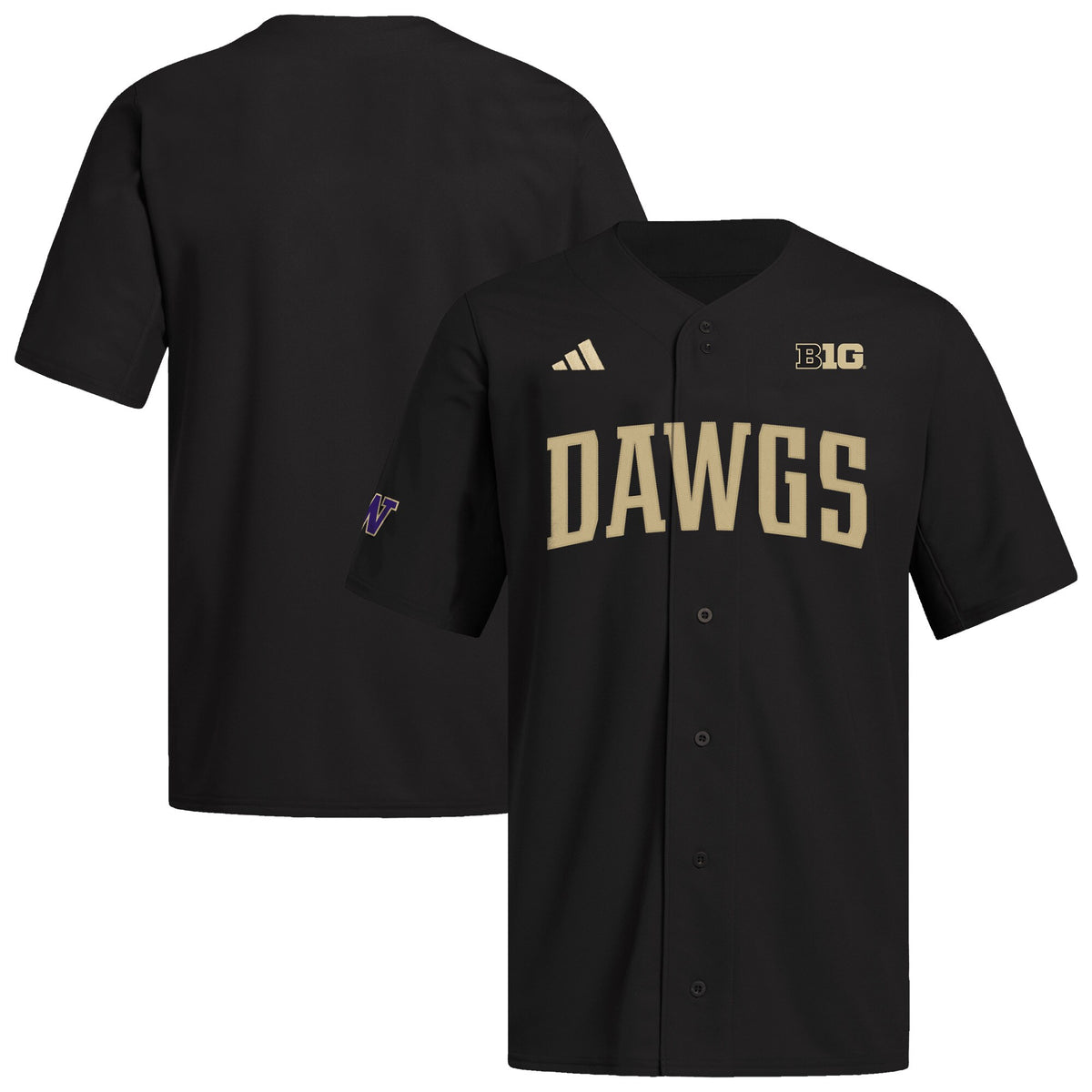 Washington Huskies Replica Baseball Jersey - Black