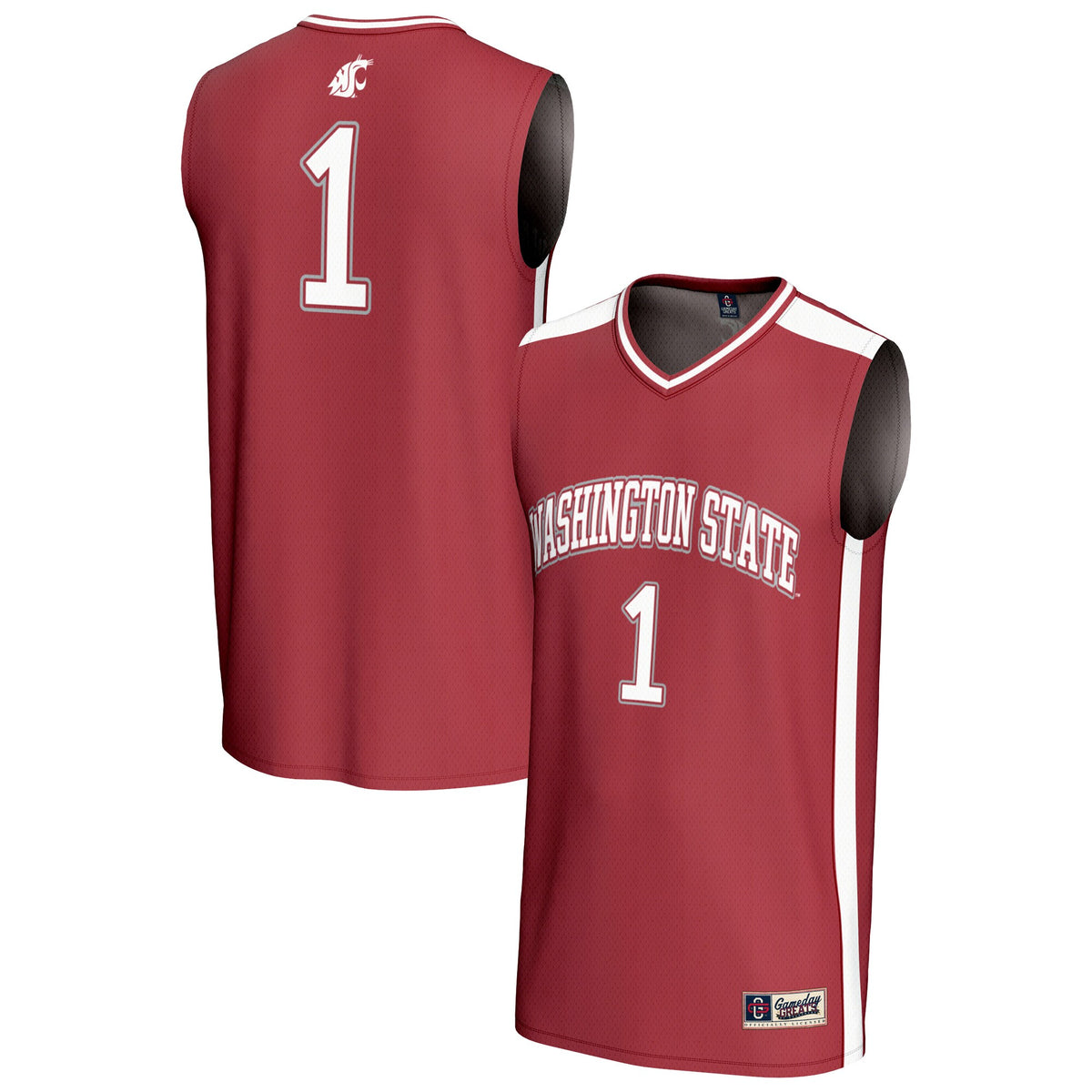 #1 Washington State Cougars GameDay Greats Lightweight Collegiate Basketball Fashion Jersey - Crimson