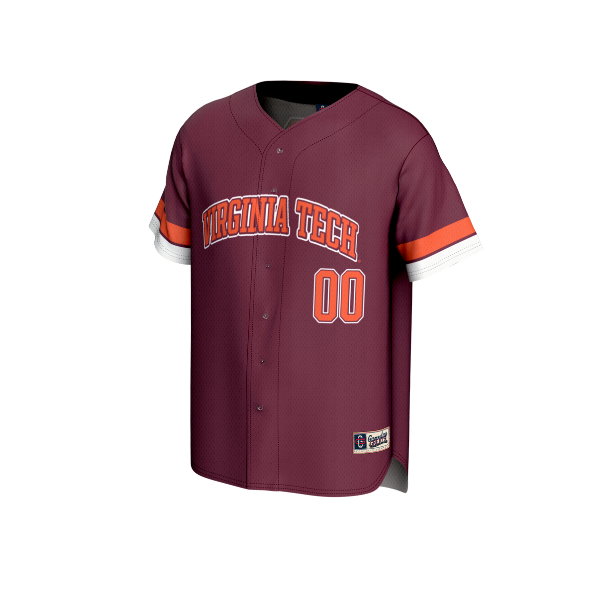 #00 Virginia Tech Hokies GameDay Greats Adult Lightweight Collegiate Baseball Fashion Jersey - Maroon