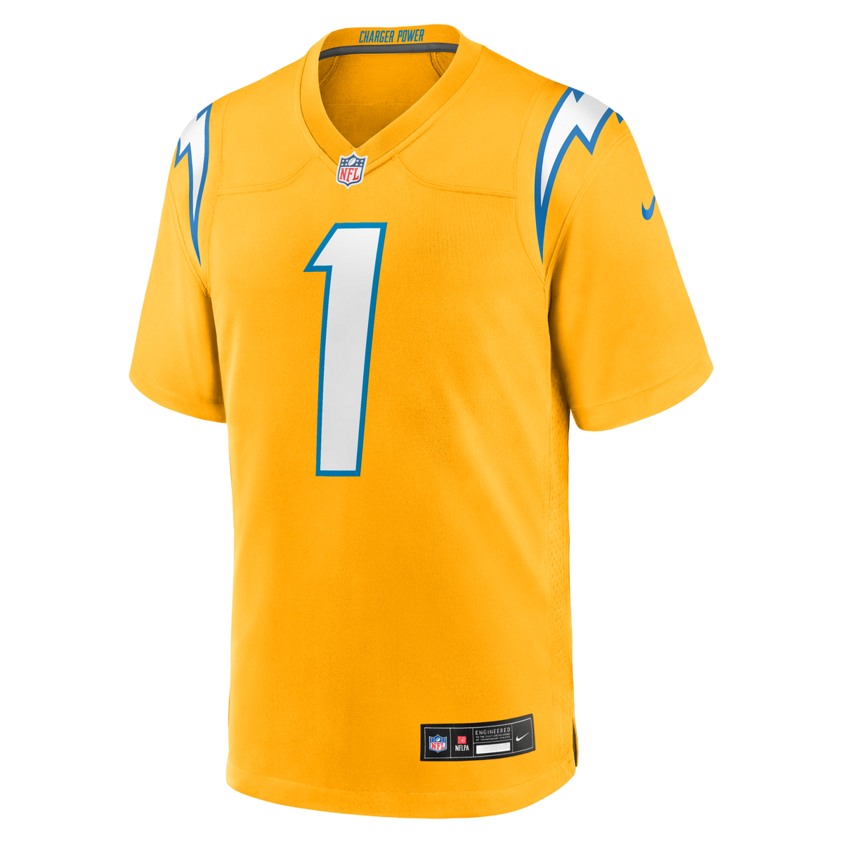 Los Angeles Chargers Quentin Johnston Gold Alternate Charger Power Game Player Jersey
