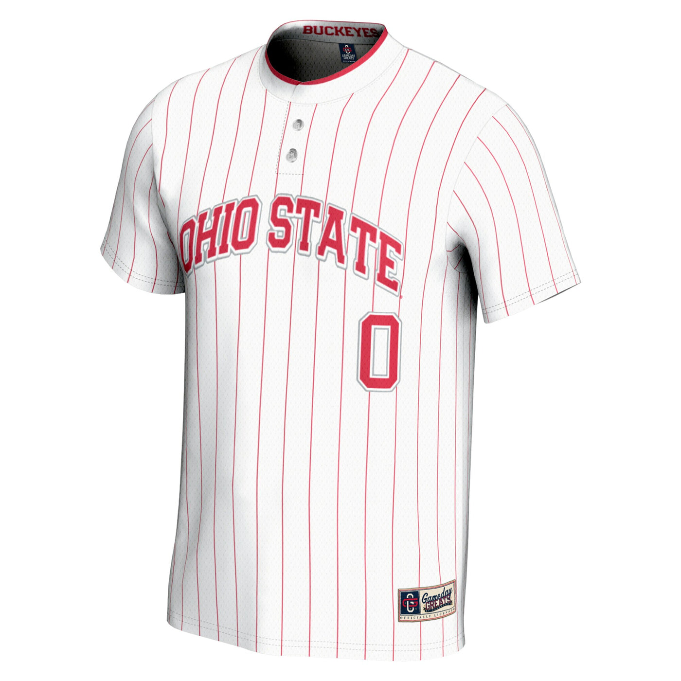 GameDay Greats #0 White Ohio State Buckeyes Lightweight Softball Jersey