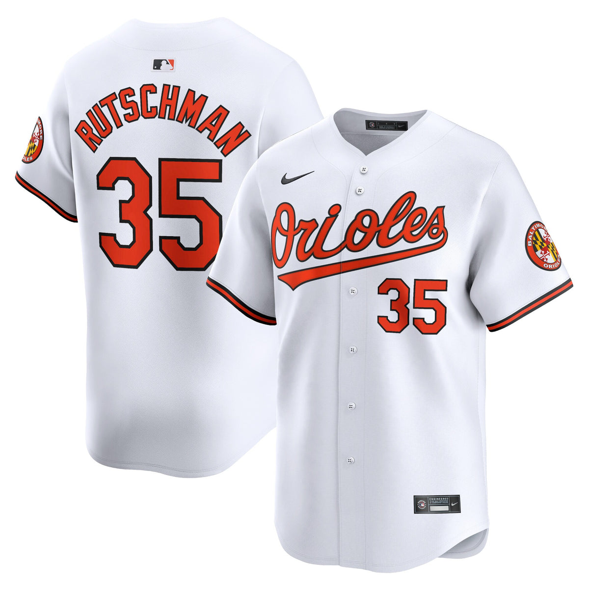 Baltimore Orioles Adley Rutschman White Home Limited Player Jersey