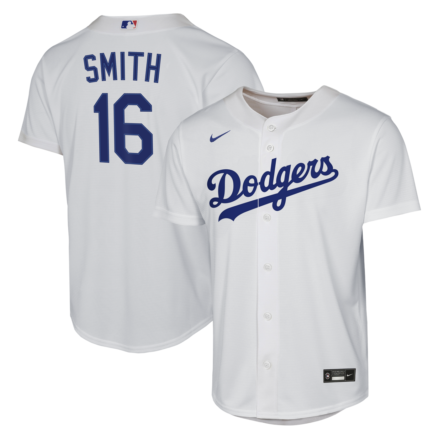 Male Los Angeles Dodgers Will Smith Nike White Home Replica Jersey