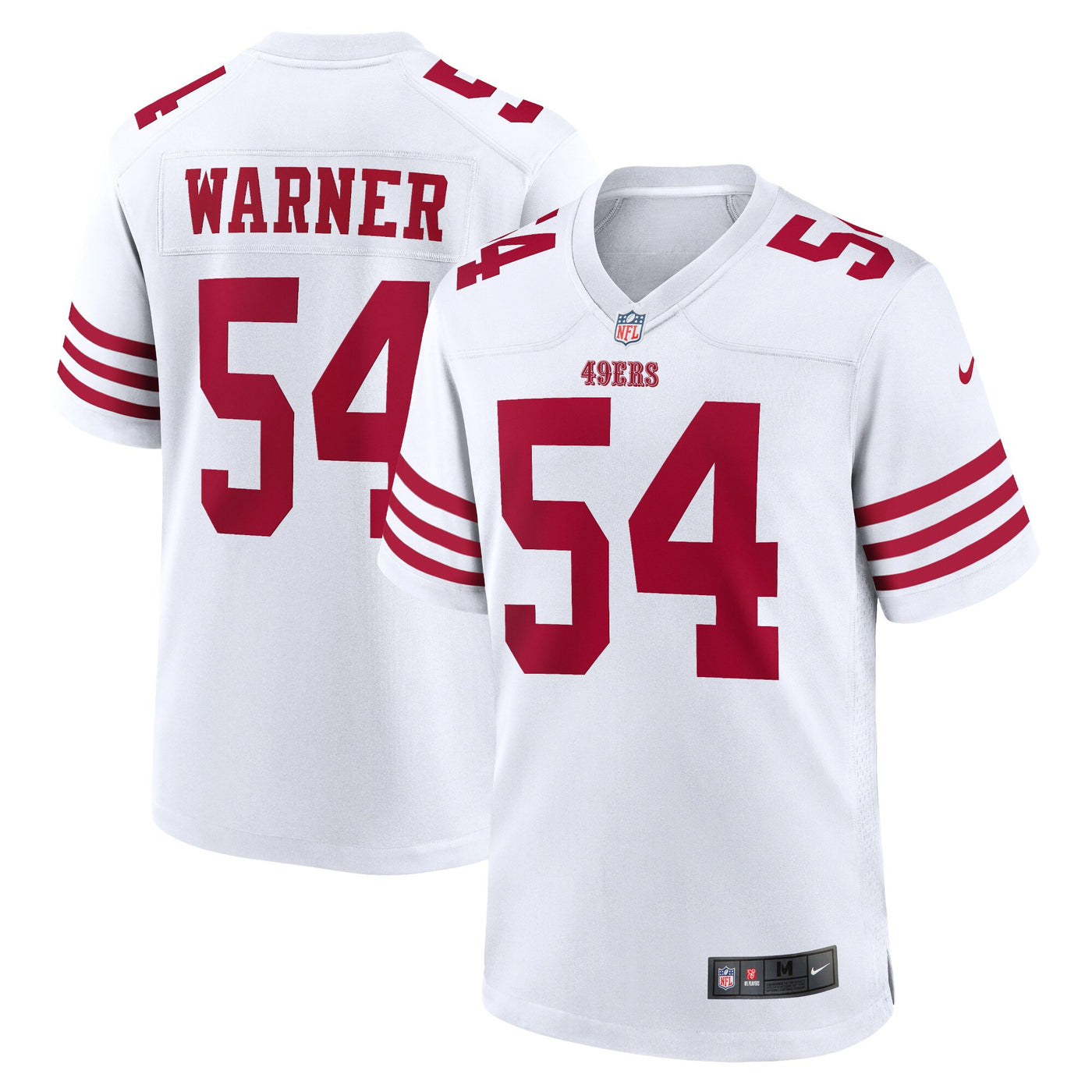 San Francisco 49ers Fred Warner Nike White Player Game Jersey