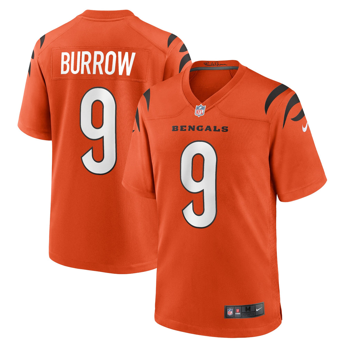 Cincinnati Bengals Joe Burrow Orange Alternate Game Jersey