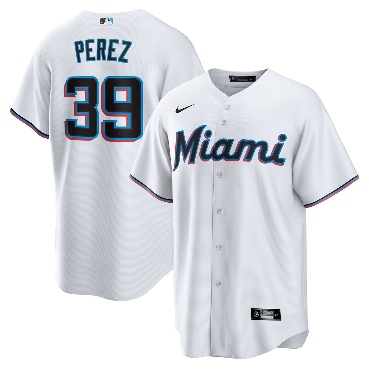 Miami Marlins Eury Perez White Home Replica Jersey