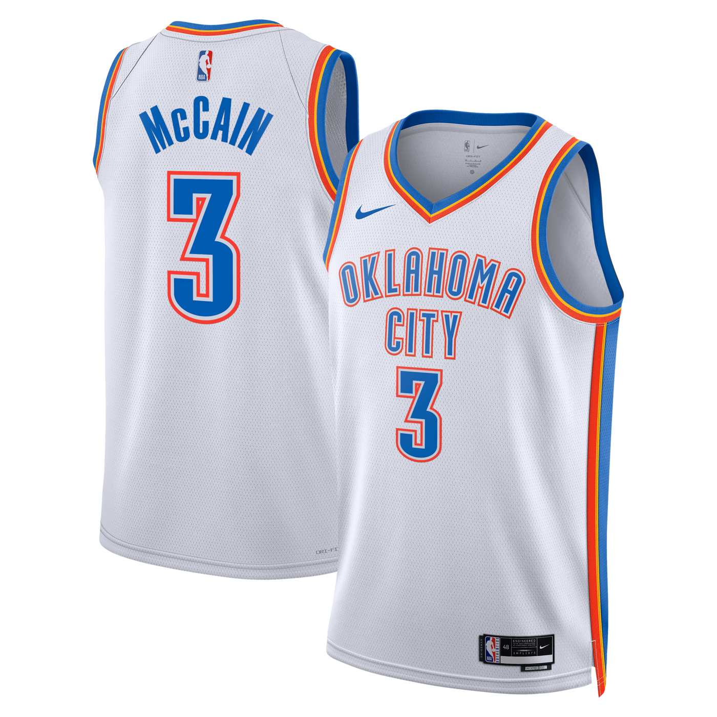 Oklahoma City Thunder Nike Association Edition Swingman Jersey - White - Jared McCain