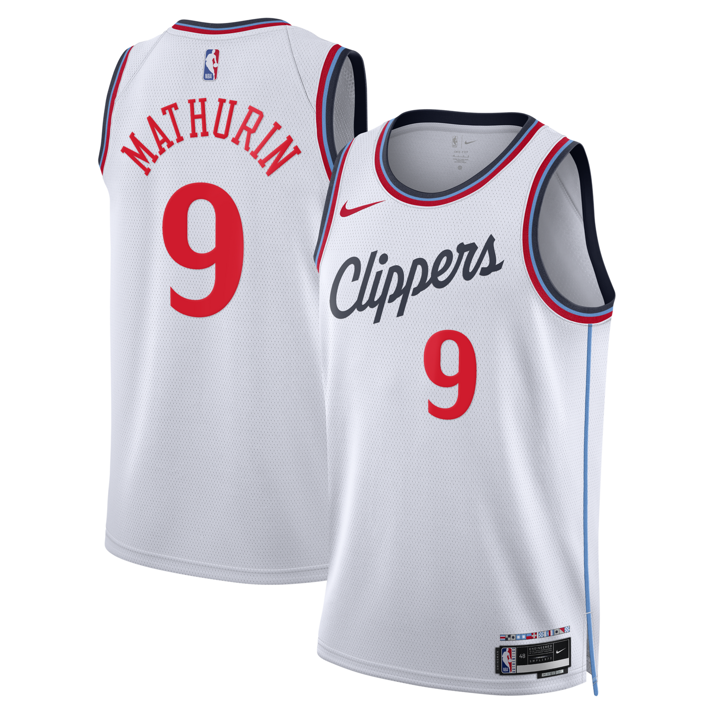 Los Angeles Clippers Nike Replica Association Edition Swingman Jersey - White - Bennedict Mathurin