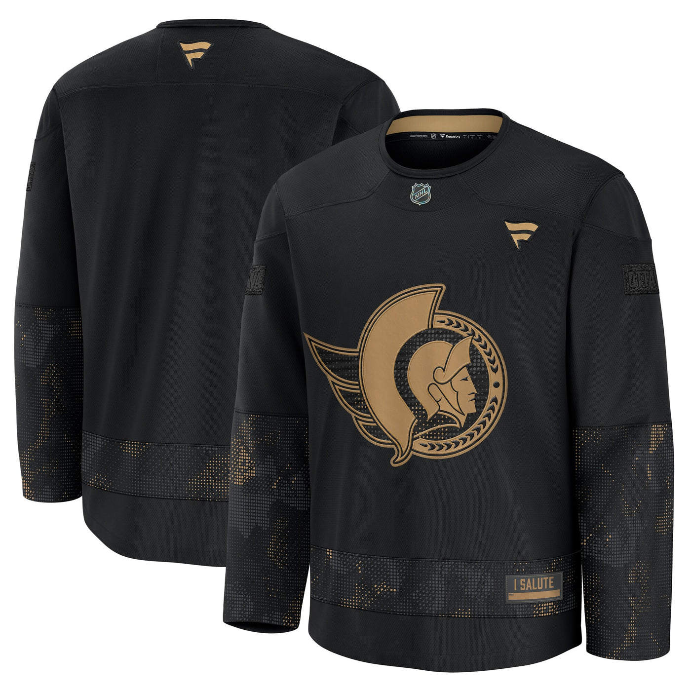 Ottawa Senators Fanatics Black 2024 Military Appreciation Practice Jersey