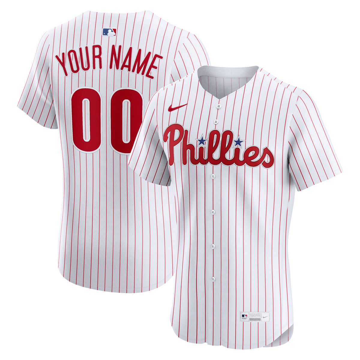 Philadelphia Phillies White Home Elite Custom Jersey