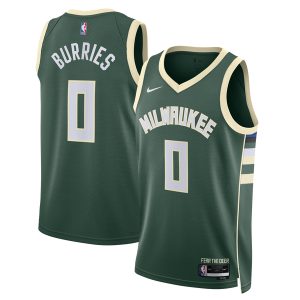 Milwaukee Bucks Nike Icon Swingman Jersey - Green - Brayden Burries