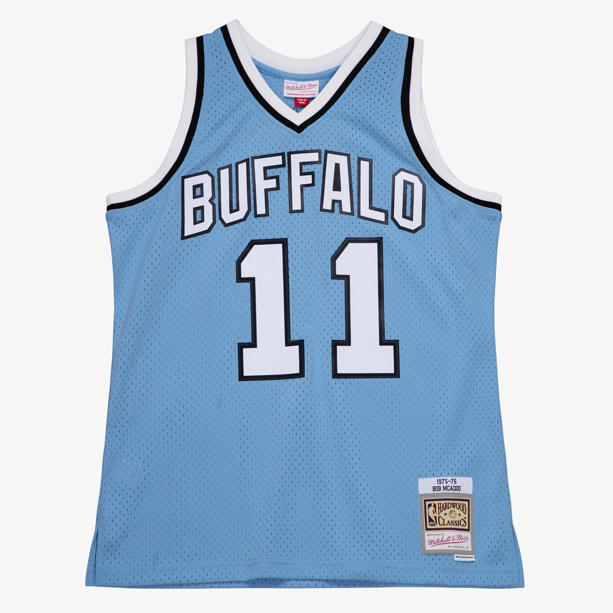 Buffalo Braves Mitchell & Ness Bob McAdoo 1975 Dark Authentic Jersey - Columbia Blue