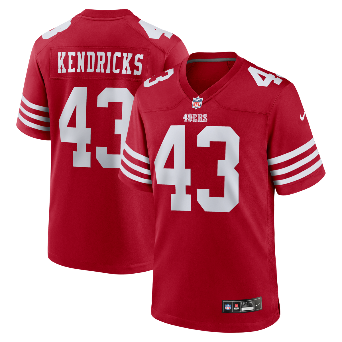 San Francisco 49ers Eric Kendricks Scarlet Team Game Jersey