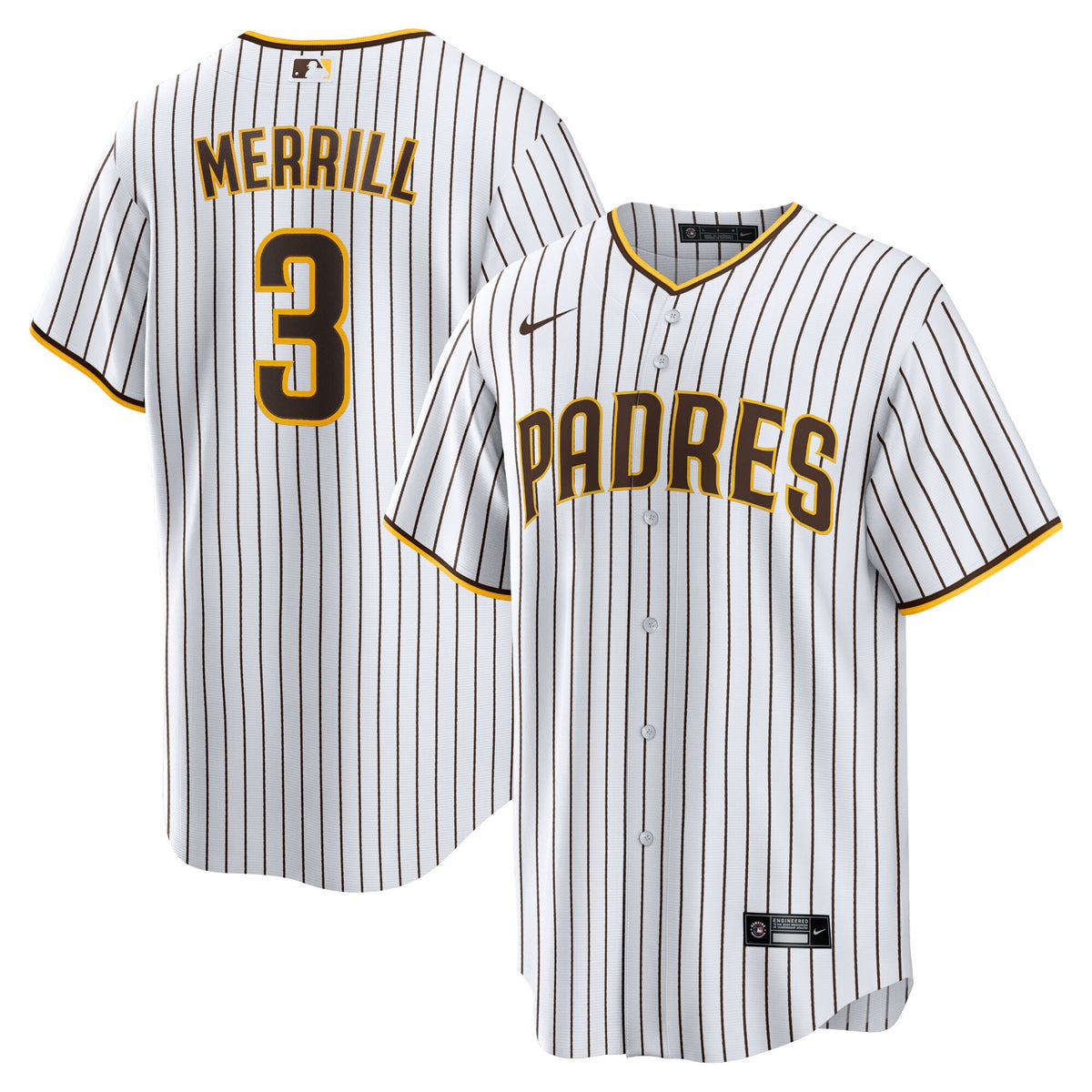 San Diego Padres Jackson Merrill White Home Replica Jersey