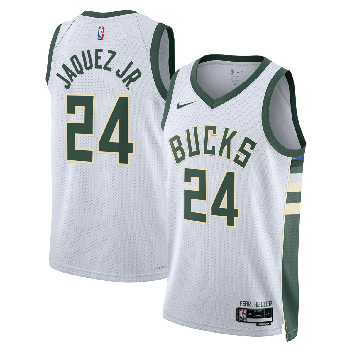 Milwaukee Bucks Association Edition Swingman Jersey - White - Jaime Jaquez Jr. -