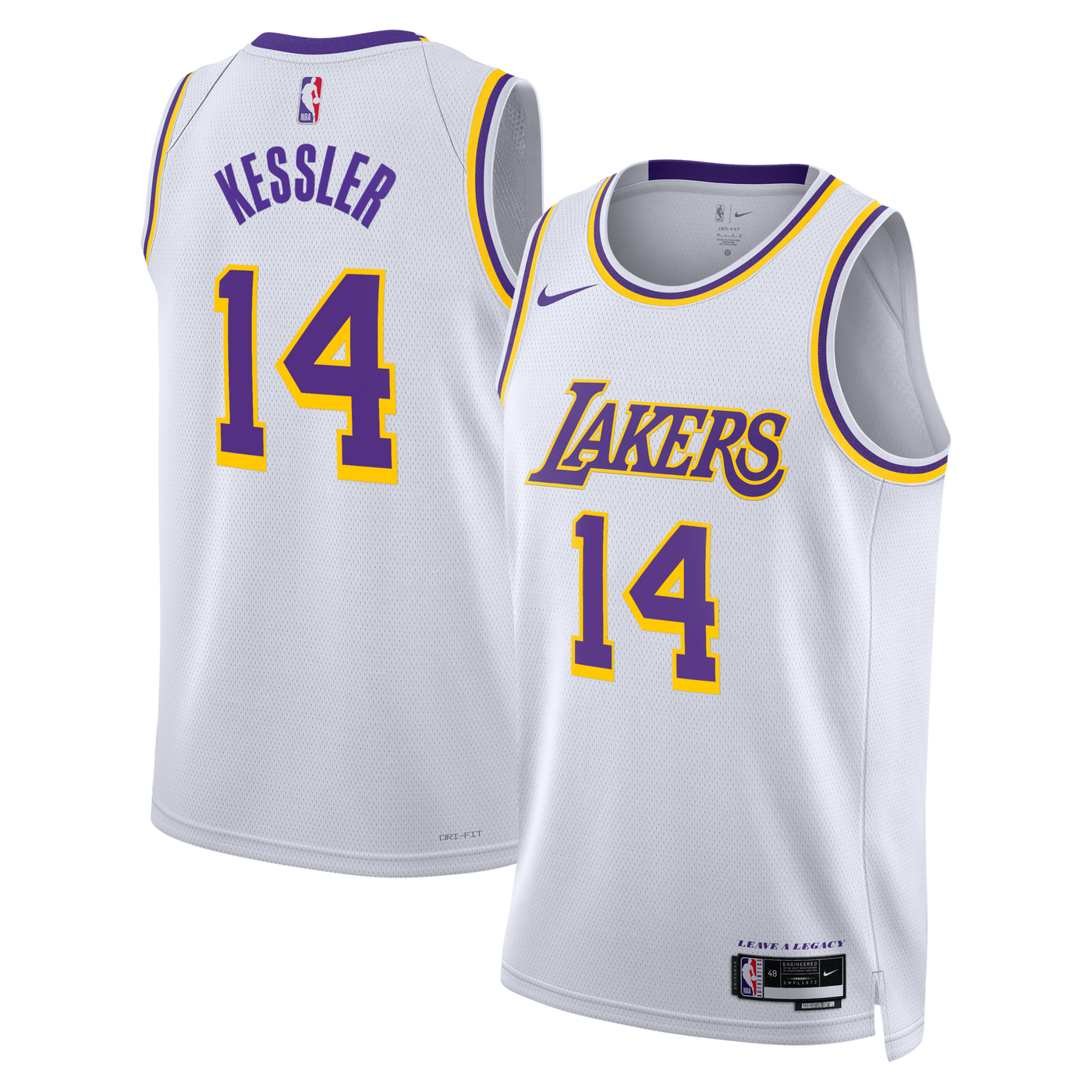 Los Angeles Lakers Nike Association Edition Edition Swingman Jersey - White - Walker Kessler