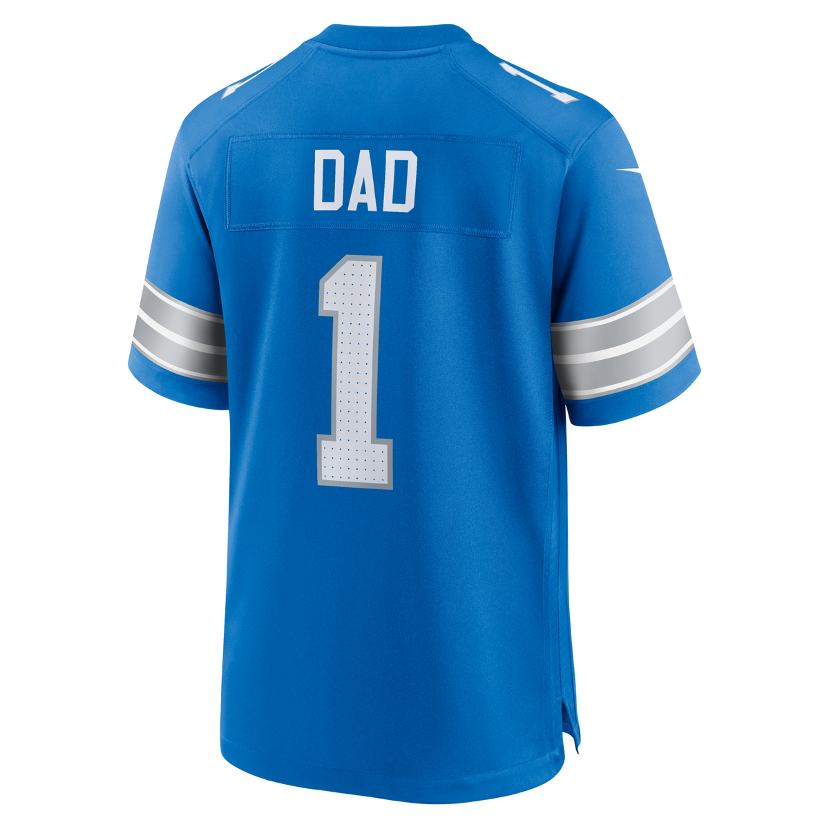 Detroit Lions Number 1 Dad Blue Game Jersey