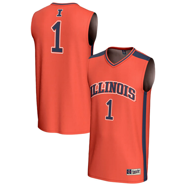 GameDay Greats #1 Orange Illinois Fighting Illini Lightweight Collegiate Basketball Fashion Jersey