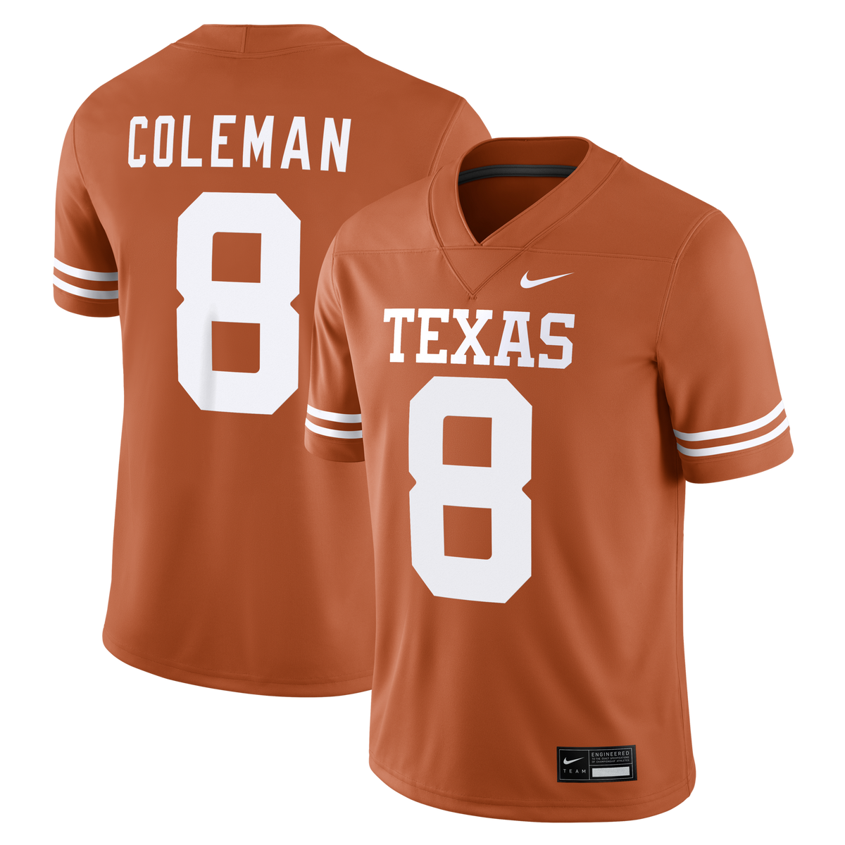Cam Coleman Texas Longhorns Game Football Jersey - Texas Orange