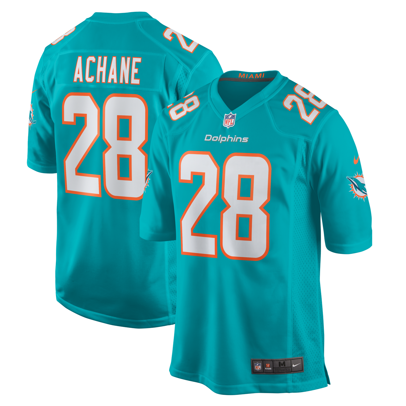 Miami Dolphins Devon Achane Nike Aqua Player Game Jersey