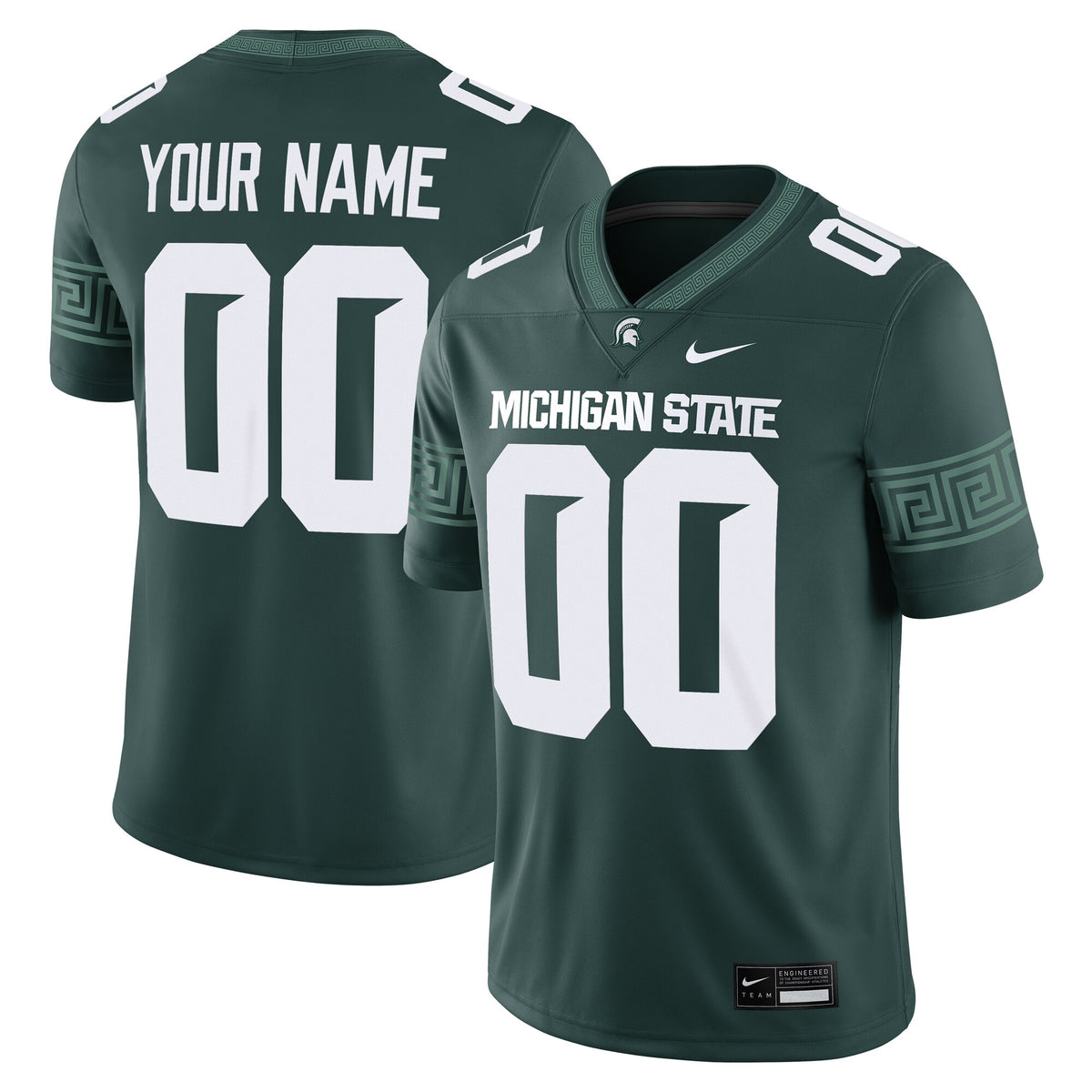 Michigan State Spartans Custom Football Game Jersey - Green