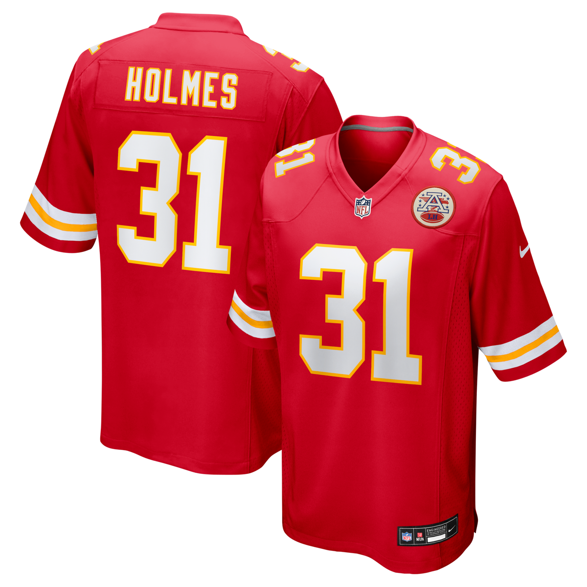 Kansas City Chiefs Priest Holmes Red Game Retired Player Jersey