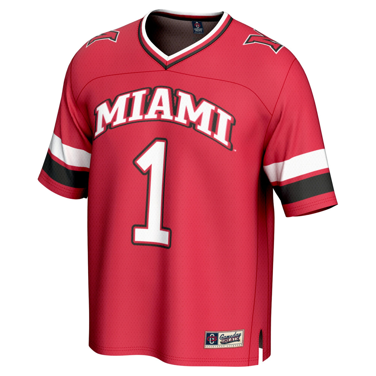 #1 Miami University RedHawks GameDay Greats Lightweight Collegiate Football Fashion Jersey - Red