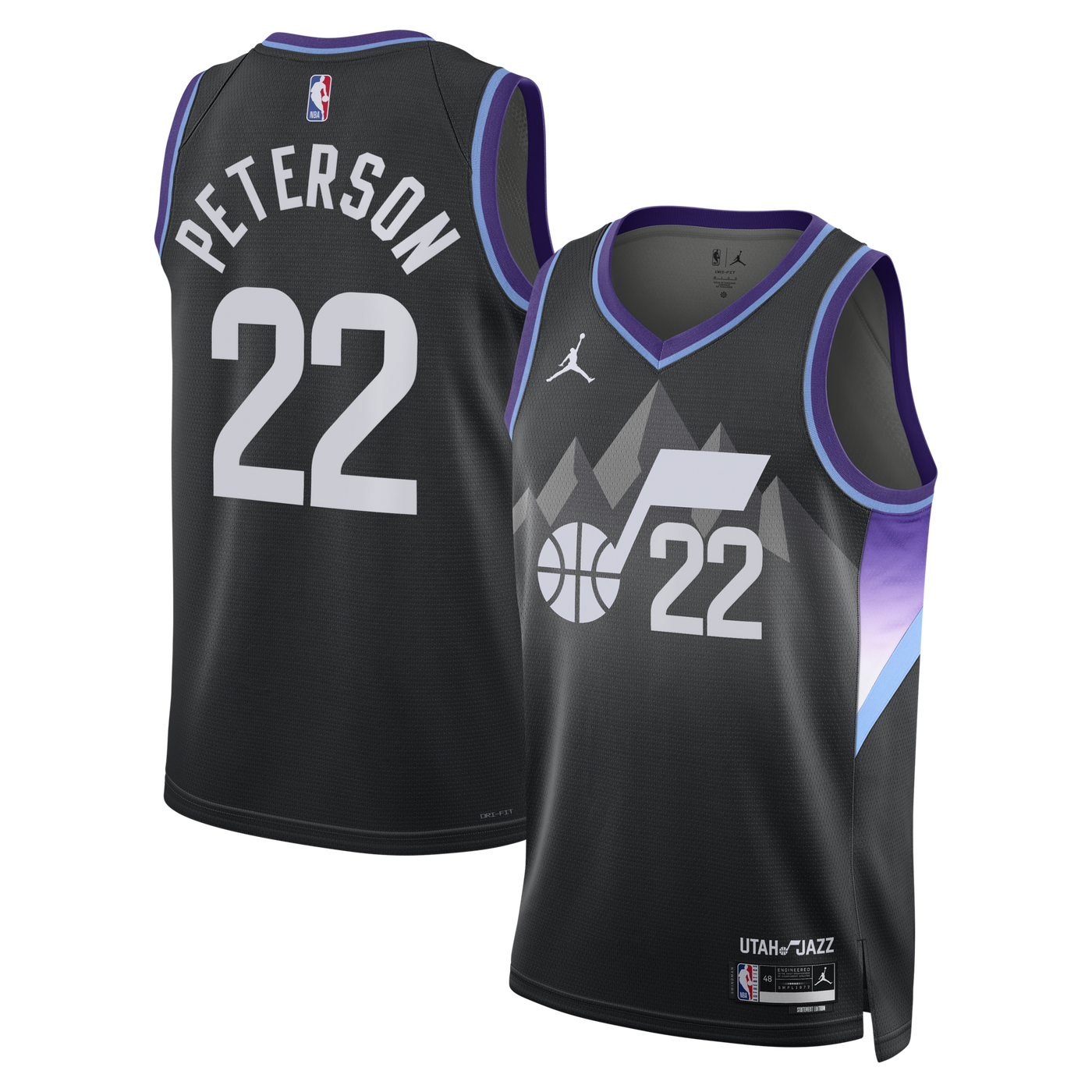 Utah Jazz Jordan Brand Statement Edition Swingman Jersey - Black - Darryn Peterson -