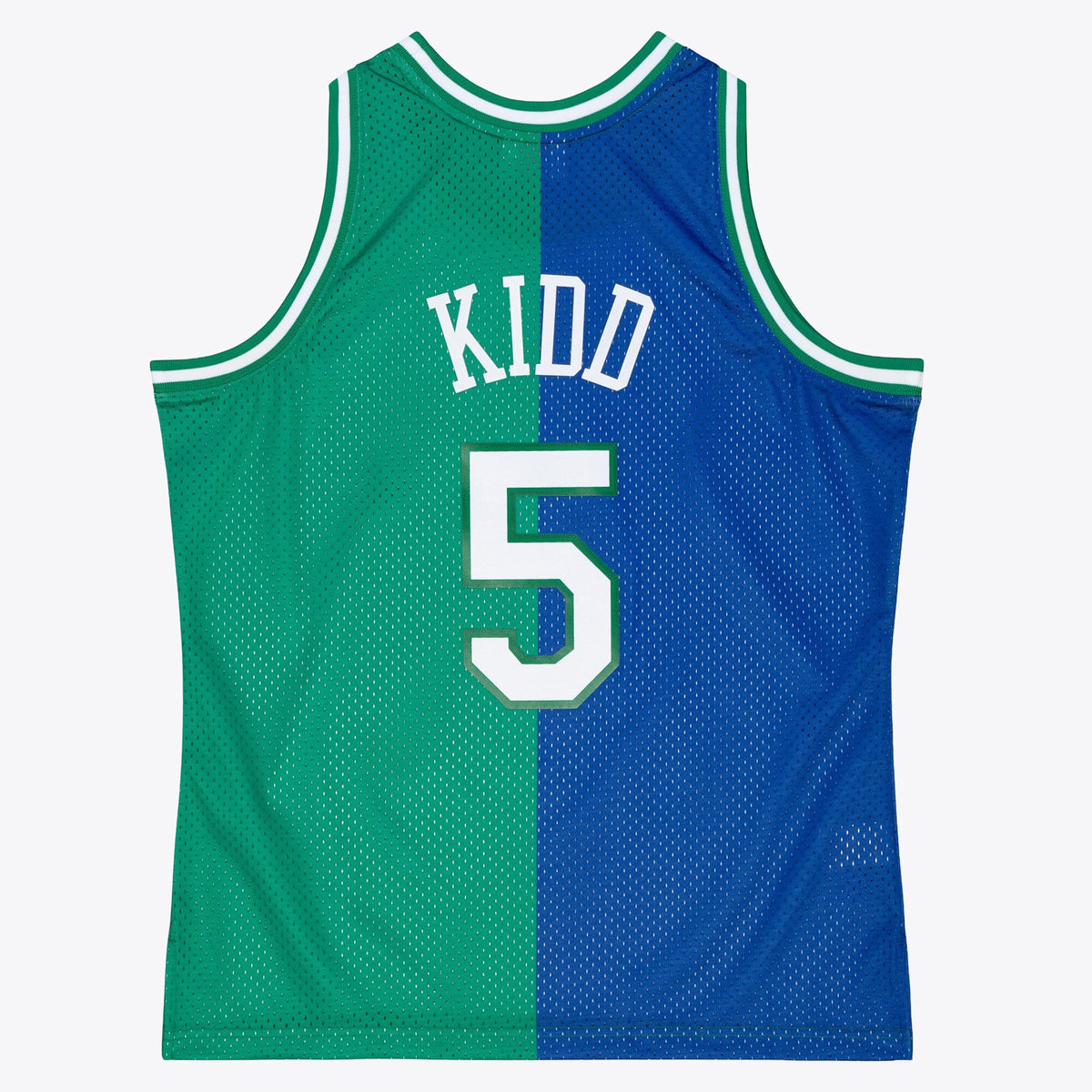 Dallas Mavericks Mitchell & Ness Jason Kidd 1994 Split Swingman Jersey - Blue/Green