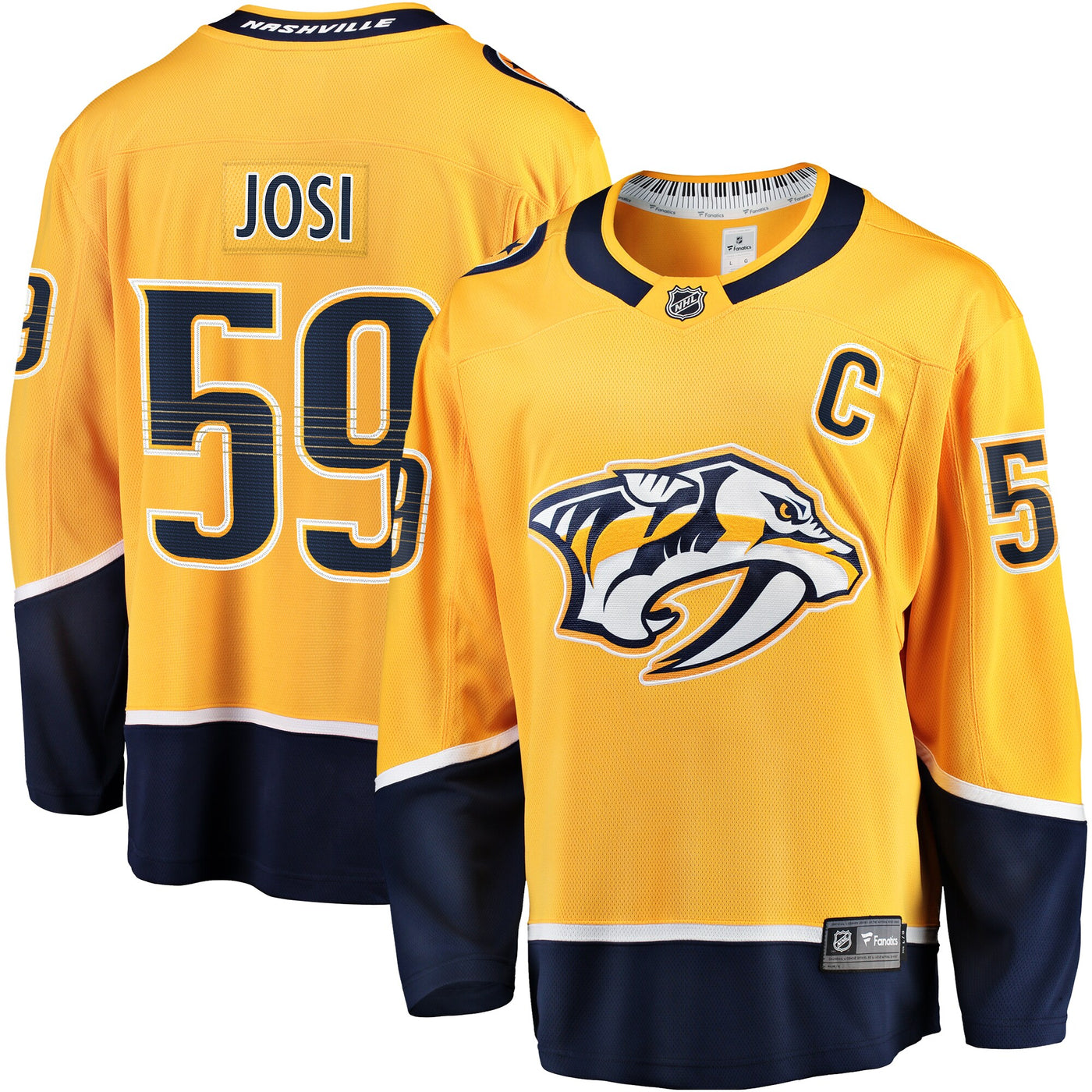Nashville Predators Roman Josi Fanatics Gold Home Breakaway Jersey