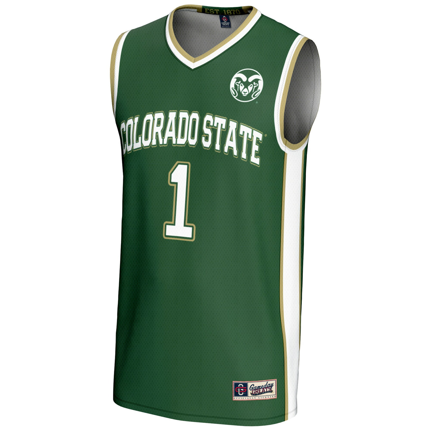 GameDay Greats #1 Green Colorado State Rams Lightweight Basketball Jersey