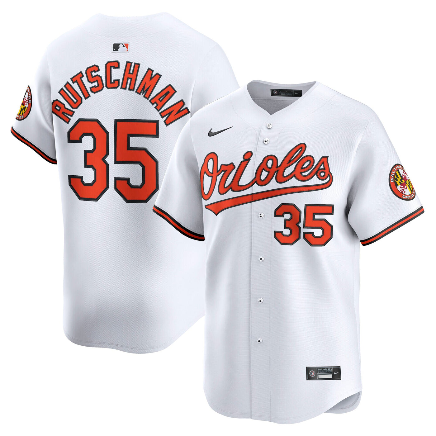 Baltimore Orioles Adley Rutschman Nike White Home Limited Player Jersey