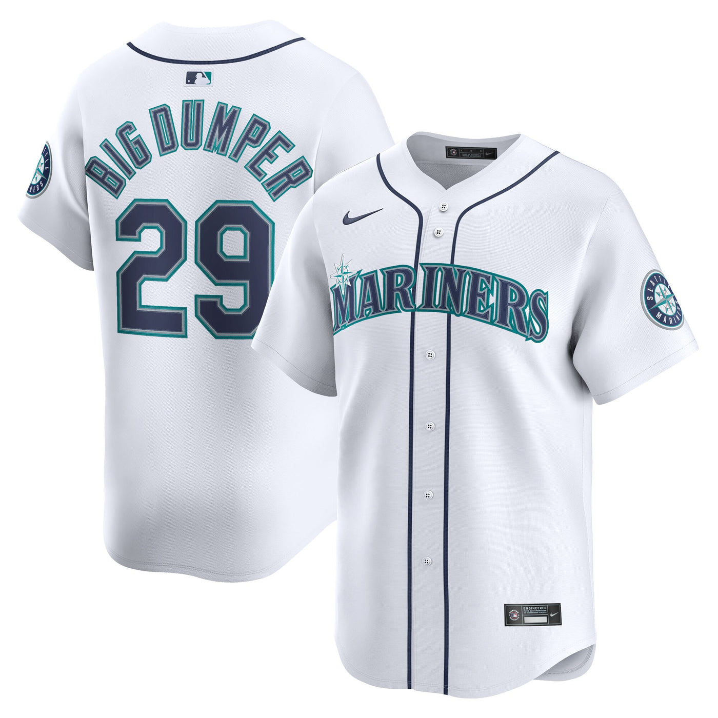 Seattle Mariners Cal Raleigh Nike White Home Limited Player Jersey