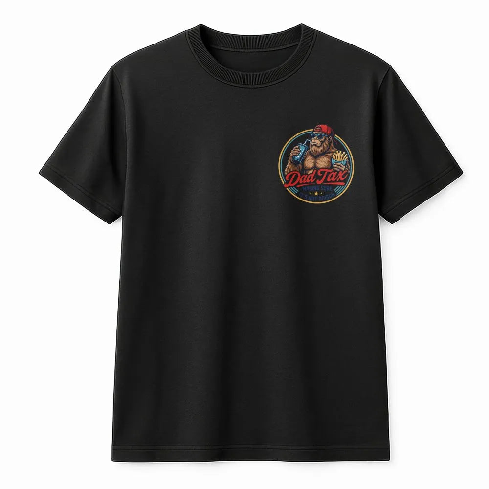 Dad Tax Funny T-Shirt | Retro Gorilla Humor Graphic | Soft Cotton Tee | Unique Father's Day Gift for Dad