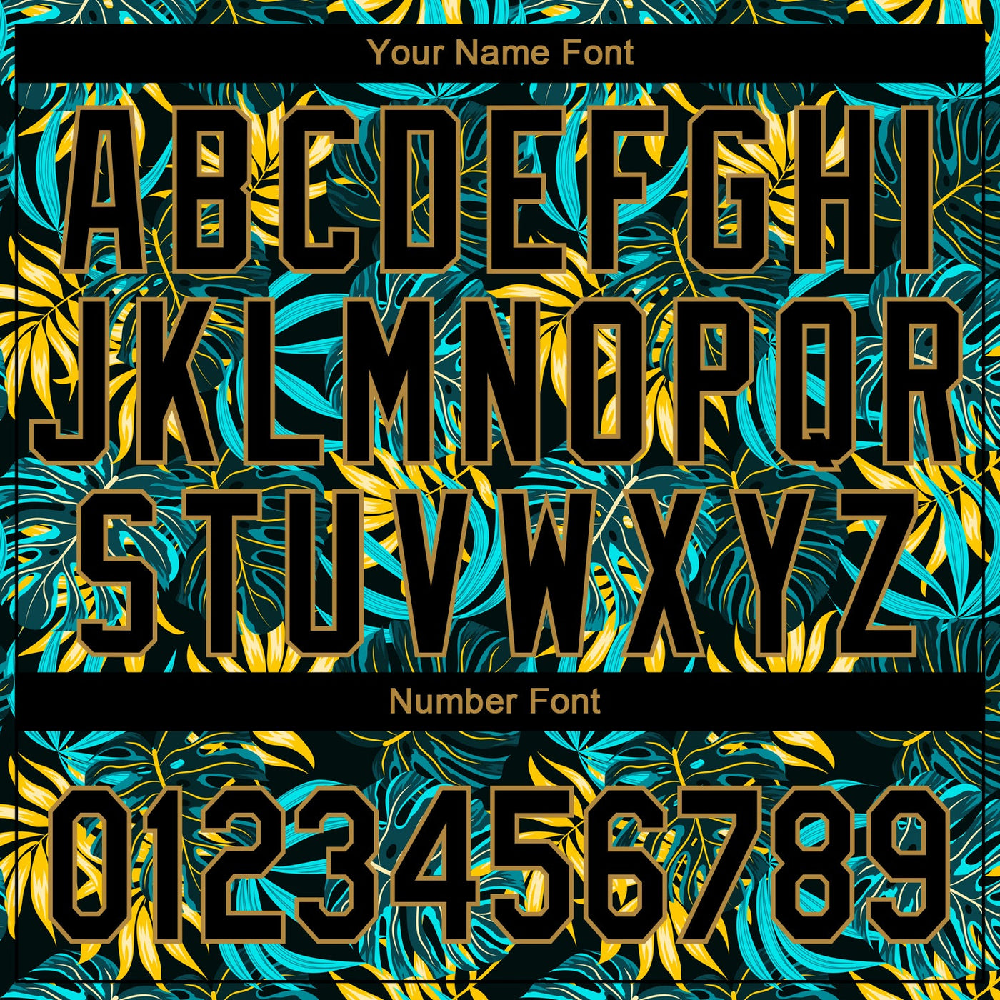 Custom Black Old Gold 3D Pattern Design Hawaii Tropical Palm Leaves Authentic Baseball Jersey