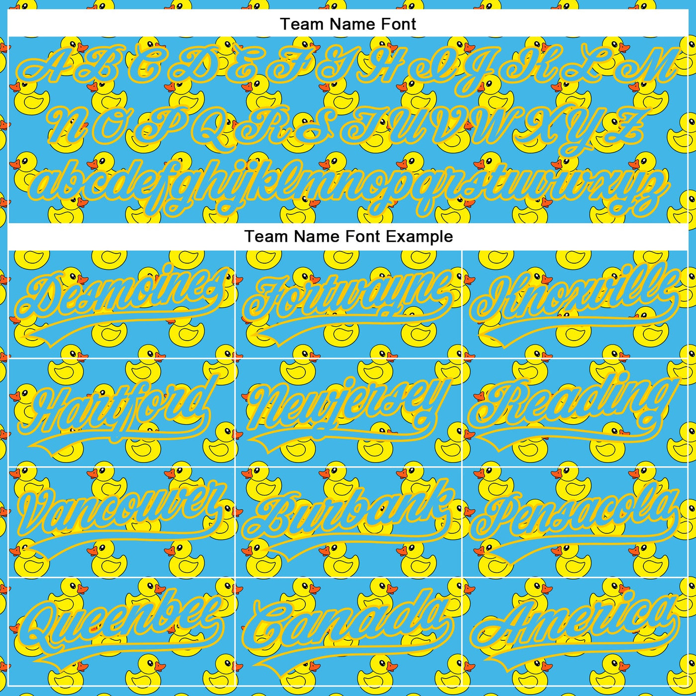 Custom Sky Blue Yellow 3D Pattern Design Animal Duck Authentic Baseball Jersey