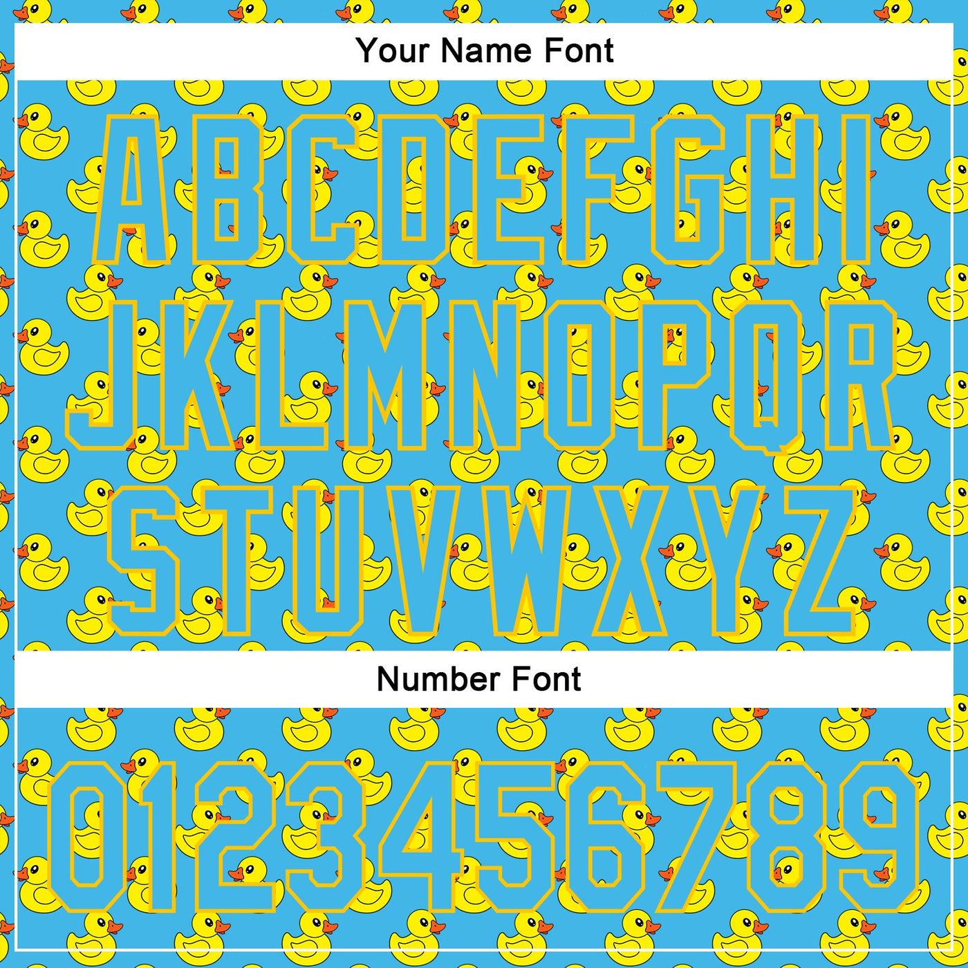 Custom Sky Blue Yellow 3D Pattern Design Animal Duck Authentic Baseball Jersey