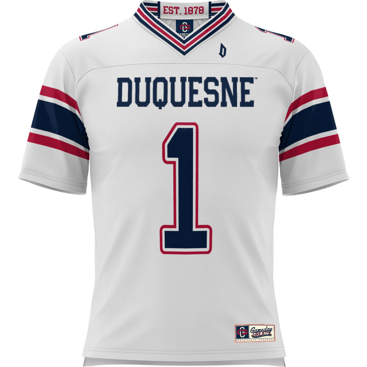 #1 Duquesne Dukes GameDay Greats Football Jersey - White