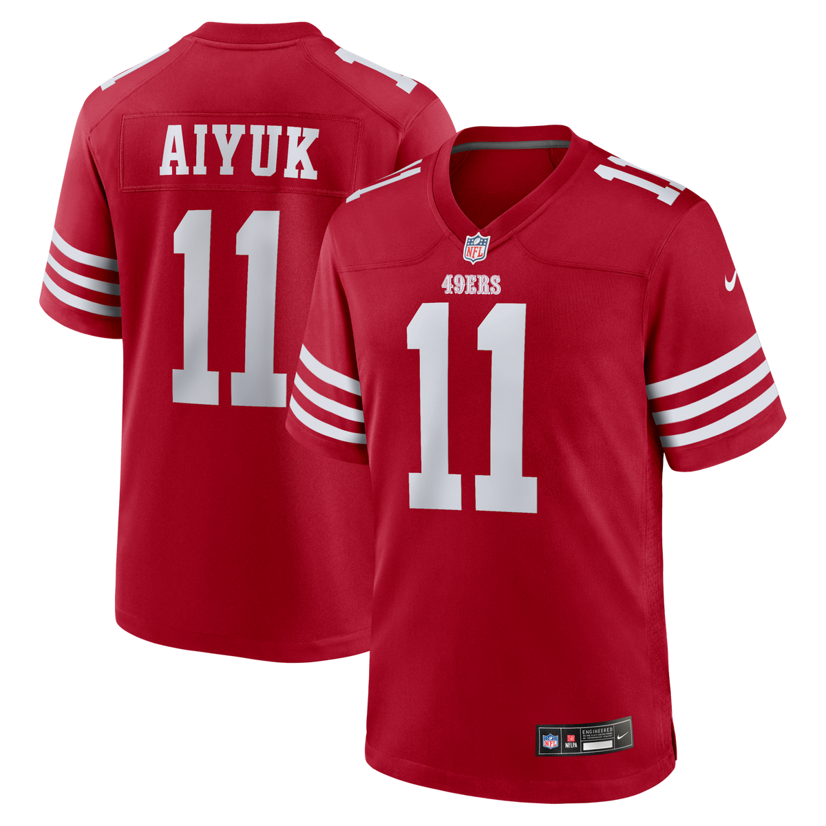 San Francisco 49ers Brandon Aiyuk Scarlet Team Player Game Jersey