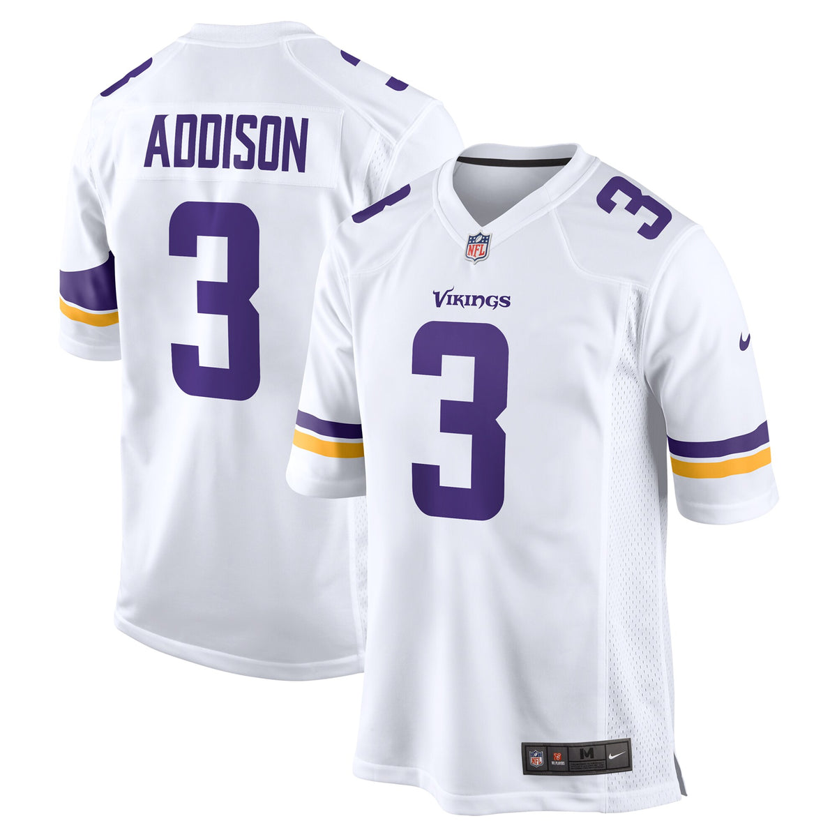 Minnesota Vikings Jordan Addison White Away Game Jersey