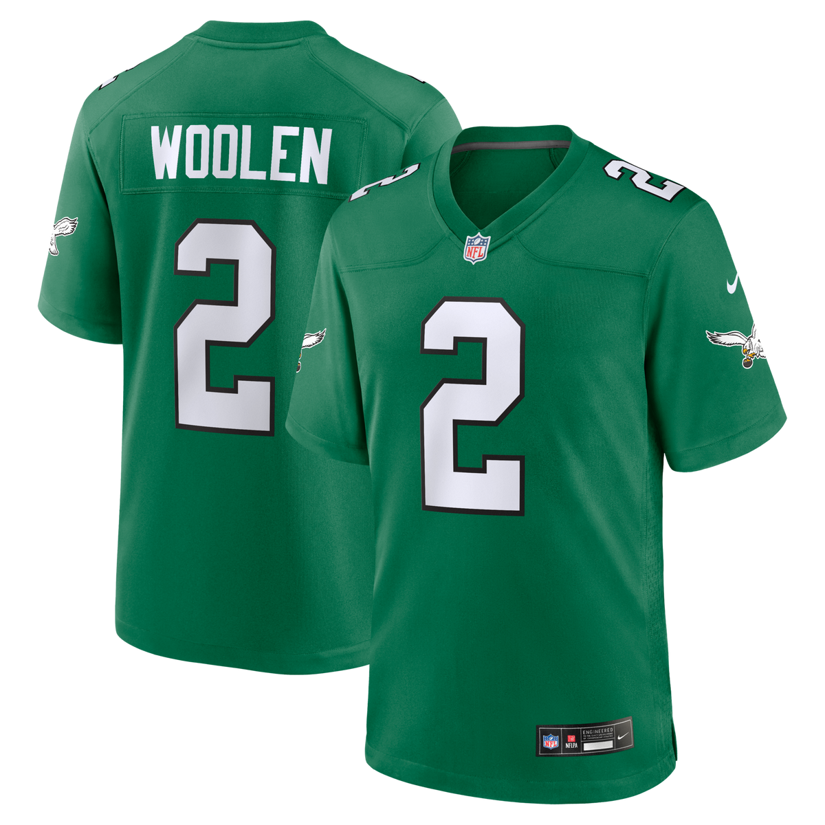 Philadelphia Eagles Tariq Woolen Kelly Green Alternate Game Jersey