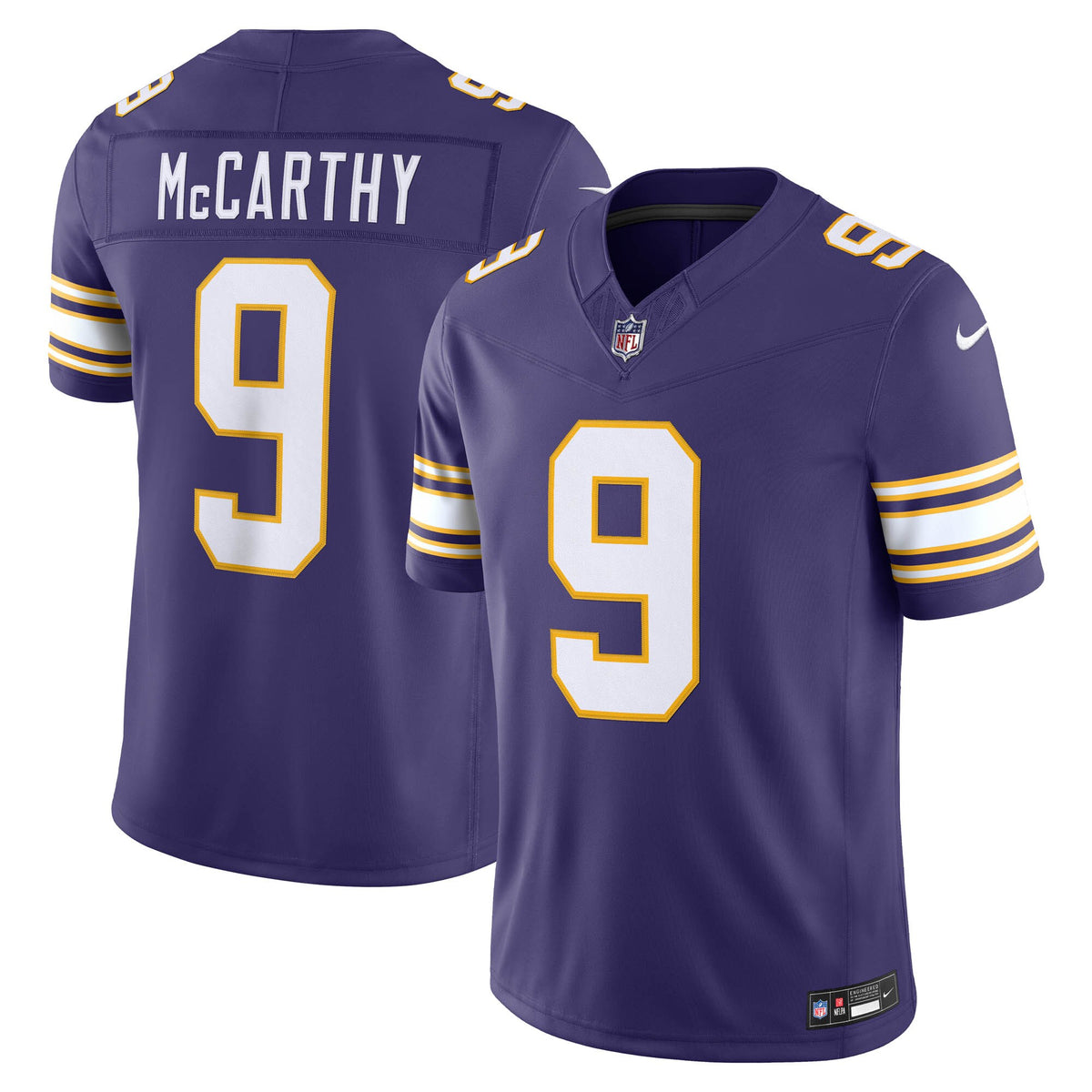 Minnesota Vikings J.J. McCarthy Purple Alternate Classic Vapor F.U.S.E. Stitched Limited Jersey