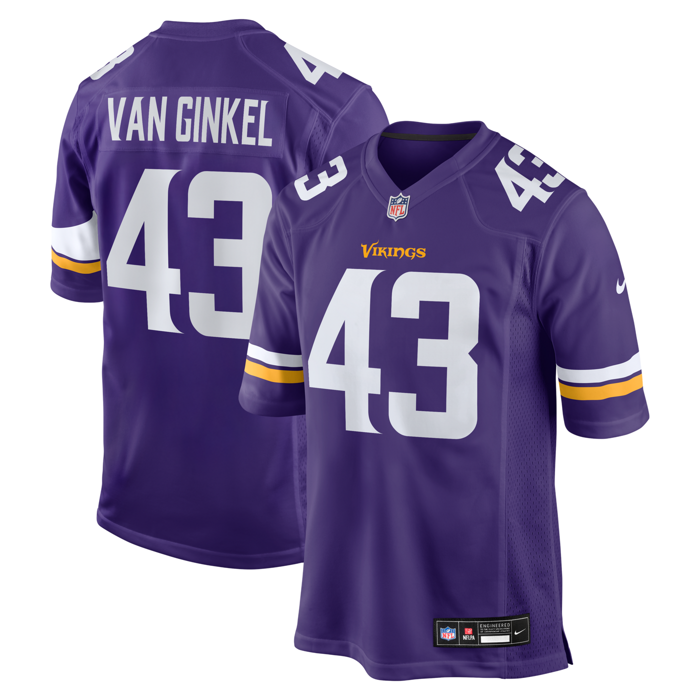 Minnesota Vikings Andrew Van Ginkel Nike Purple Team Game Jersey