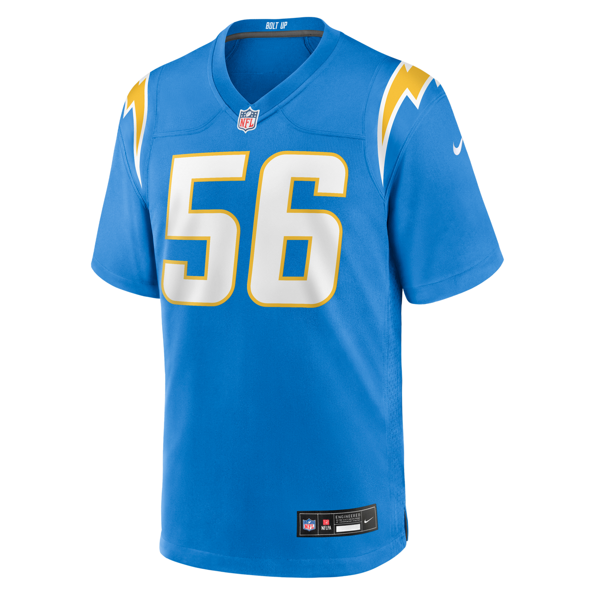 Los Angeles Chargers Kanai Mauga Powder Blue Team Game Jersey