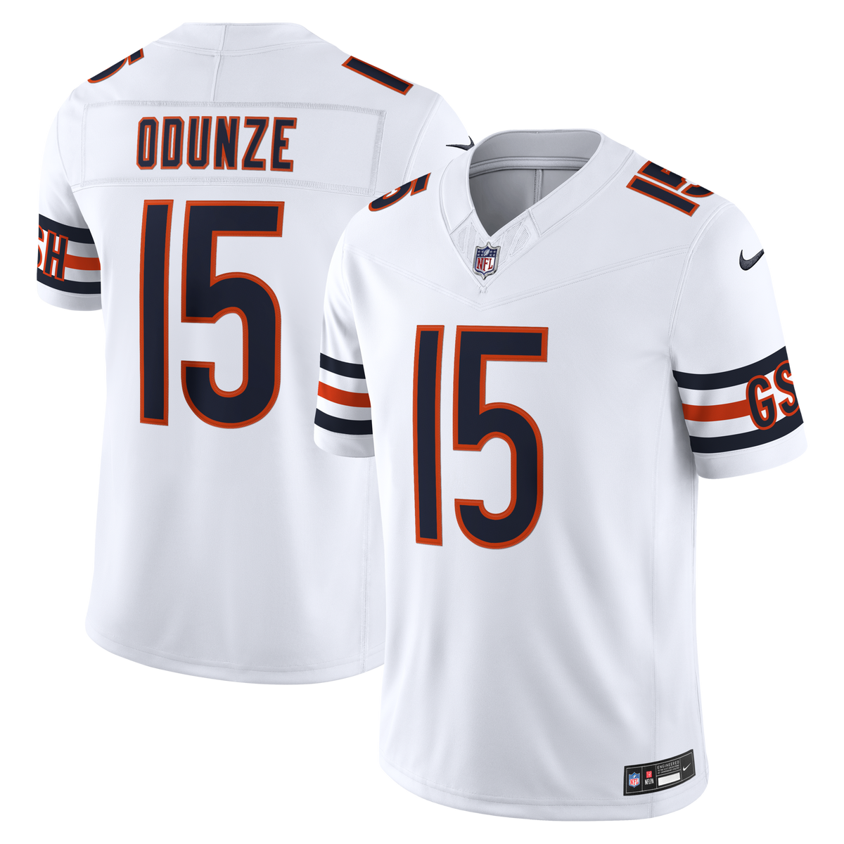 Chicago Bears Rome Odunze White Vapor F.U.S.E. Stitched Limited Jersey