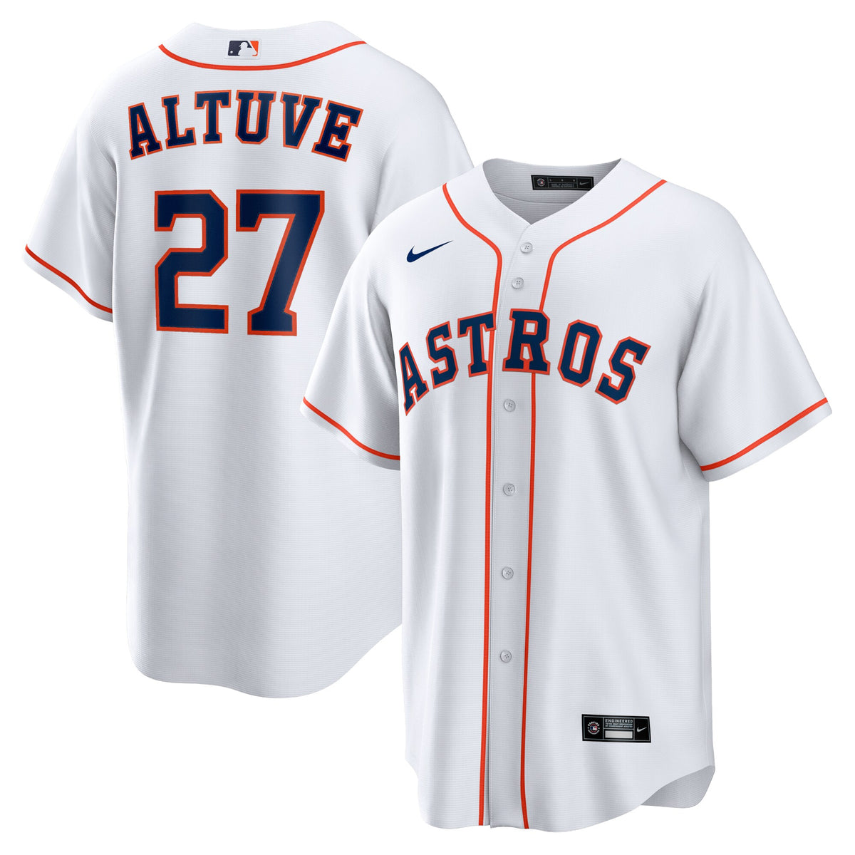 Houston Astros Jose Altuve White Home Replica Player Name Jersey