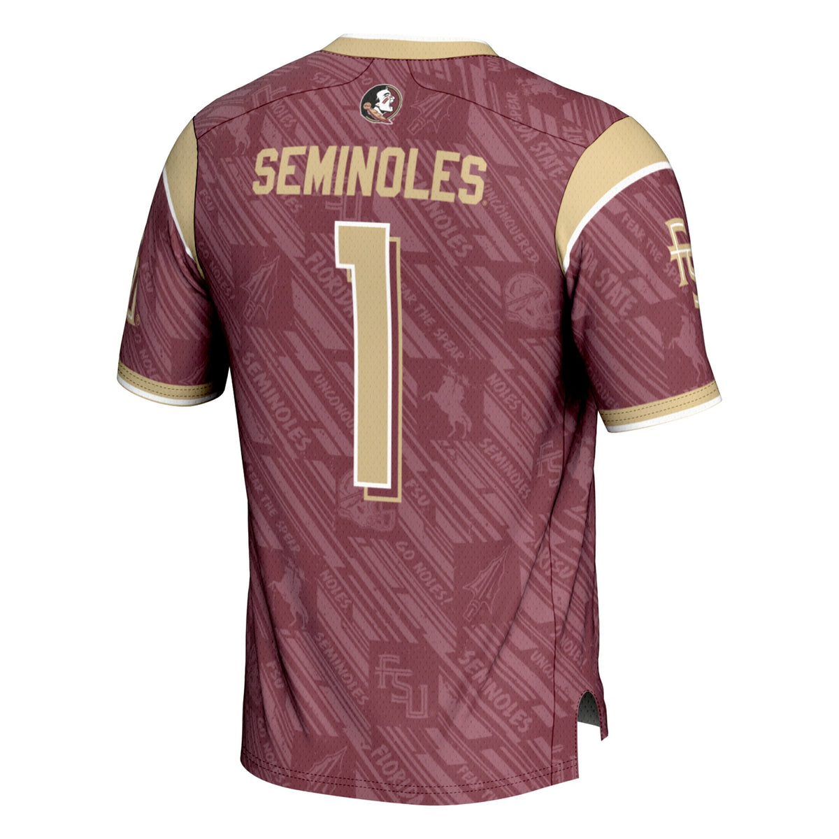 Florida State Seminoles #1 GameDay Greats Garnet Highlight Print Football Fashion Jersey